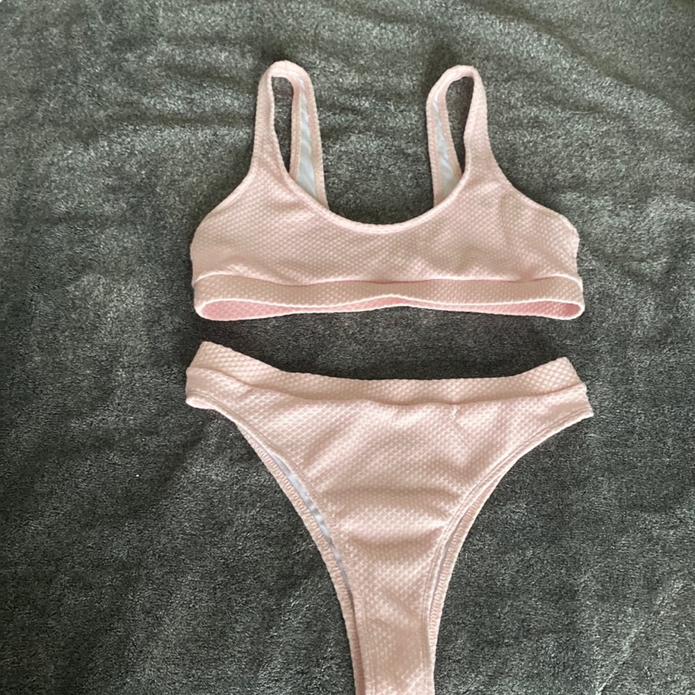 Light Pink, Textured Two Piece Bikini